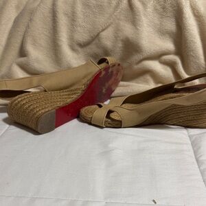Christian Louboutin Tan Wedge Sandals